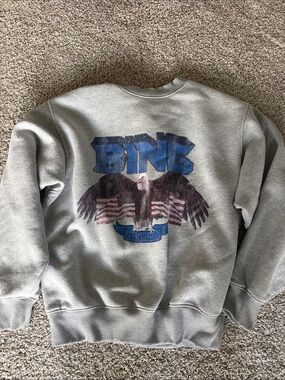 Annie Bing Gray Graphic Eagle Crewneck Sweatshirt